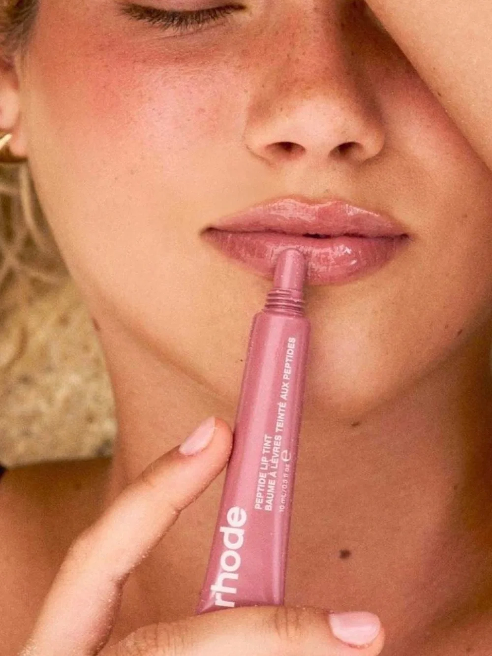 RHODE Peptide Lip Tint in Salty Tan - Pink and Tan